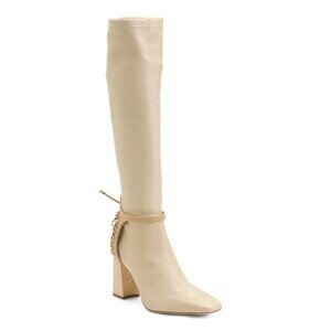 DANIELLA SHEVEL Blonde Handmade In Brazil Leather Nela High Shaft Boots